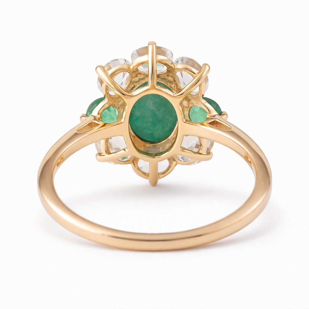 2.76 Ct Oval Emerald 9K Gold Ring