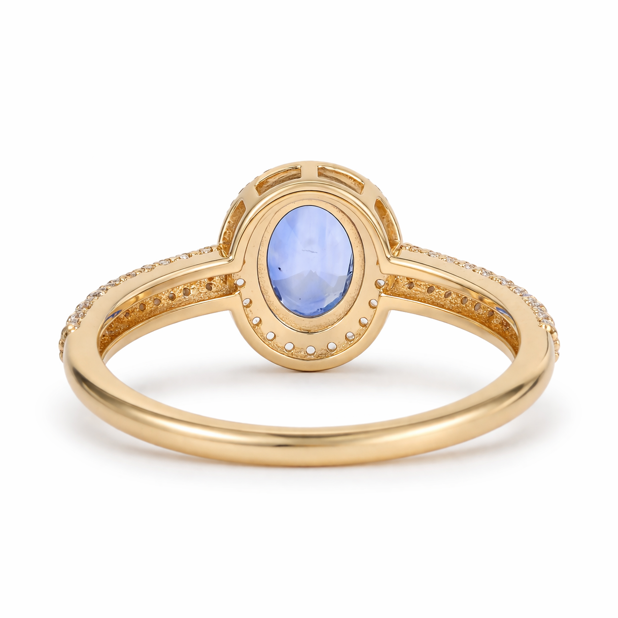 1.26 Ct Oval Sapphire 9K Gold Ring