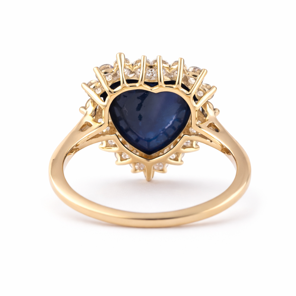 6.72 Ct Heart Sapphire 9K Gold Ring