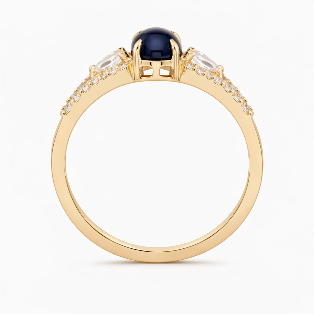 1.75 Ct Oval Sapphire 9K Gold Ring