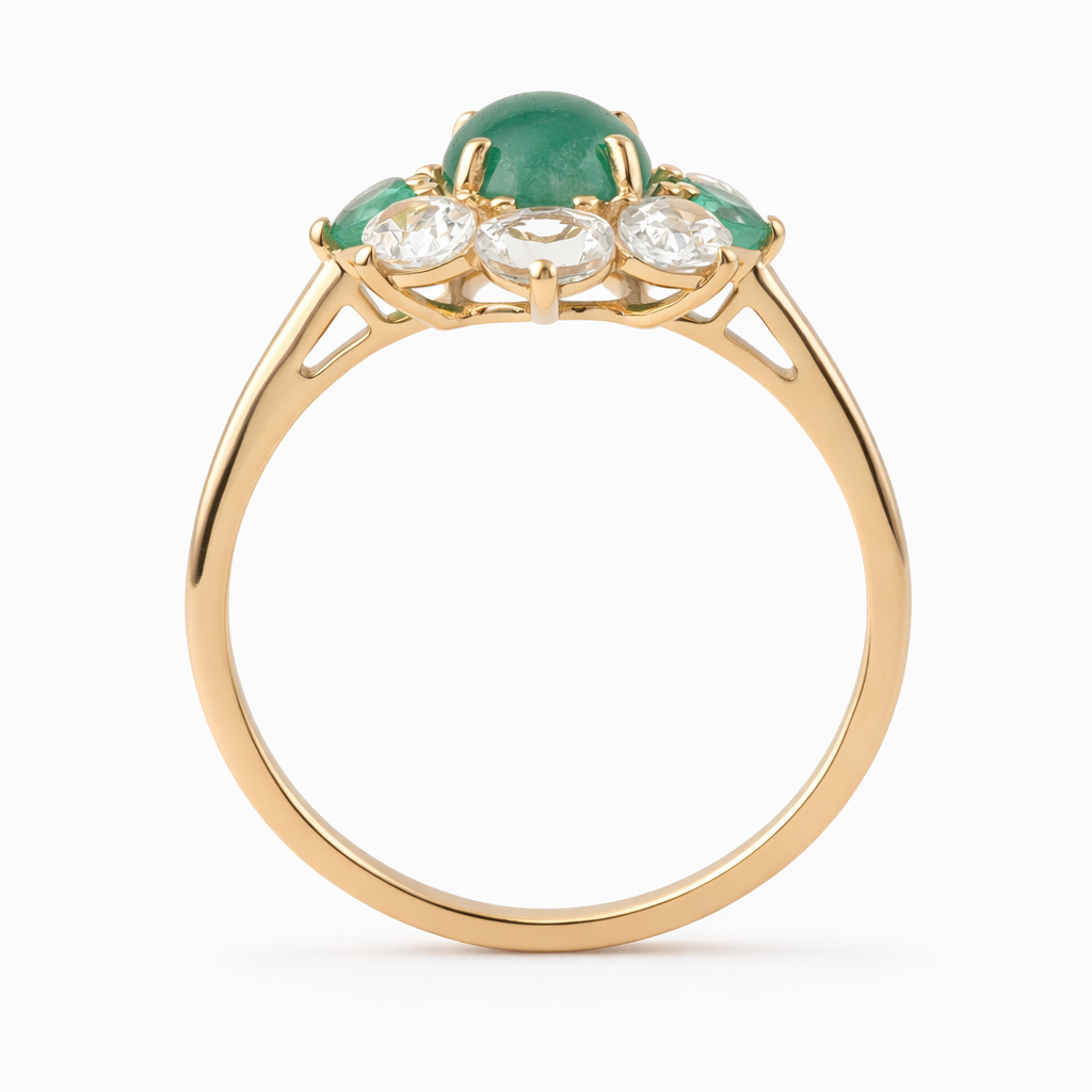 2.76 Ct Oval Emerald 9K Gold Ring