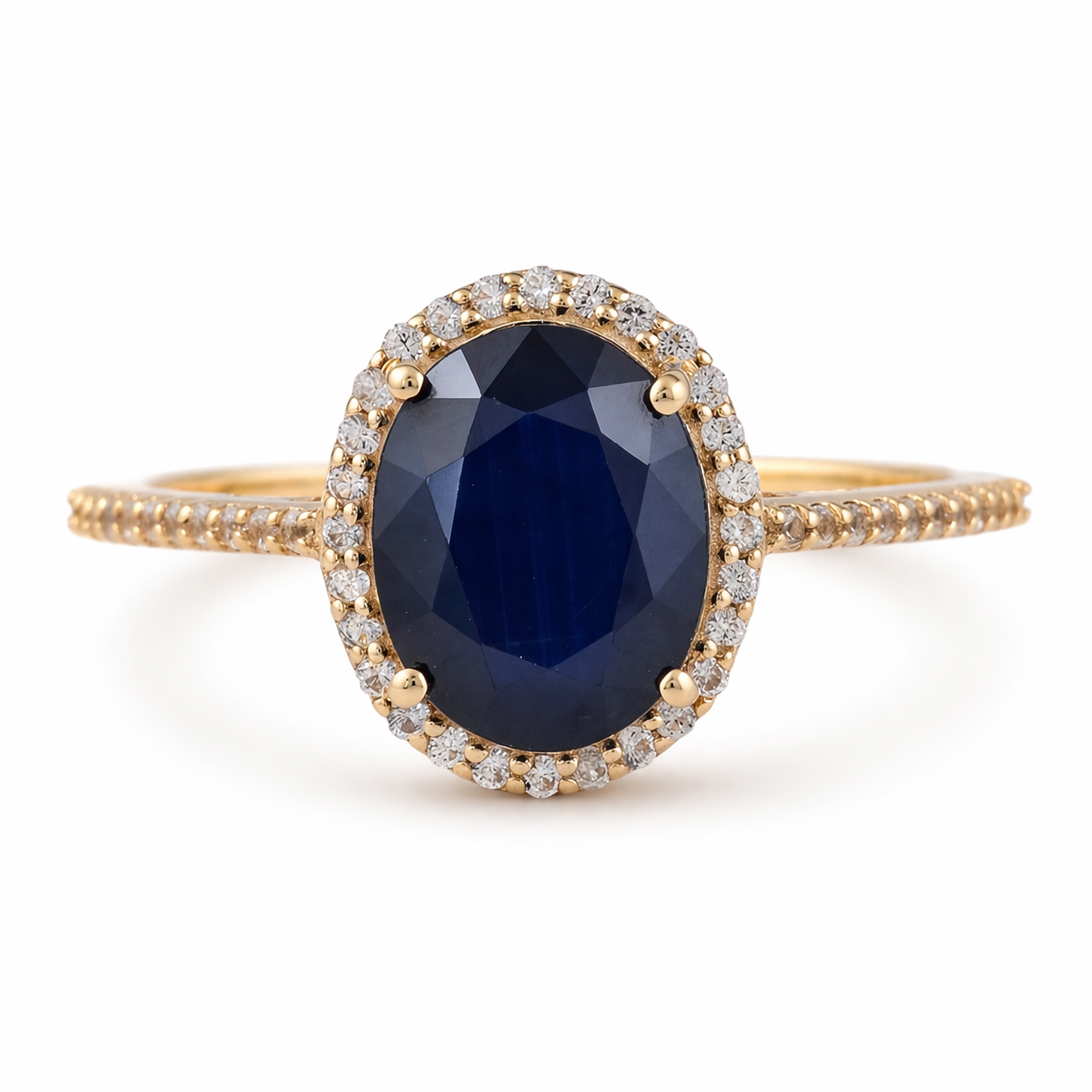 5.30 Ct Oval Sapphire 9K Gold Ring