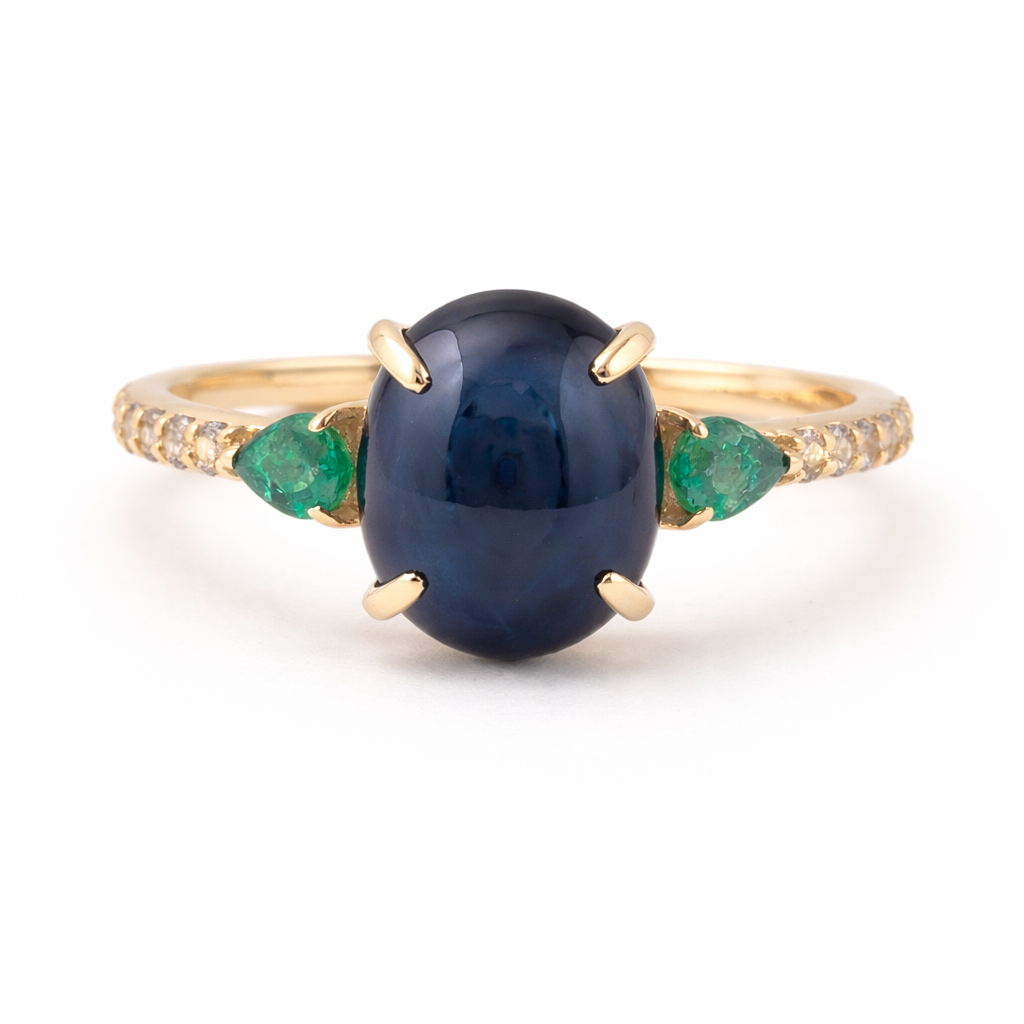 6.99 Ct Oval Sapphire 9K Gold Ring
