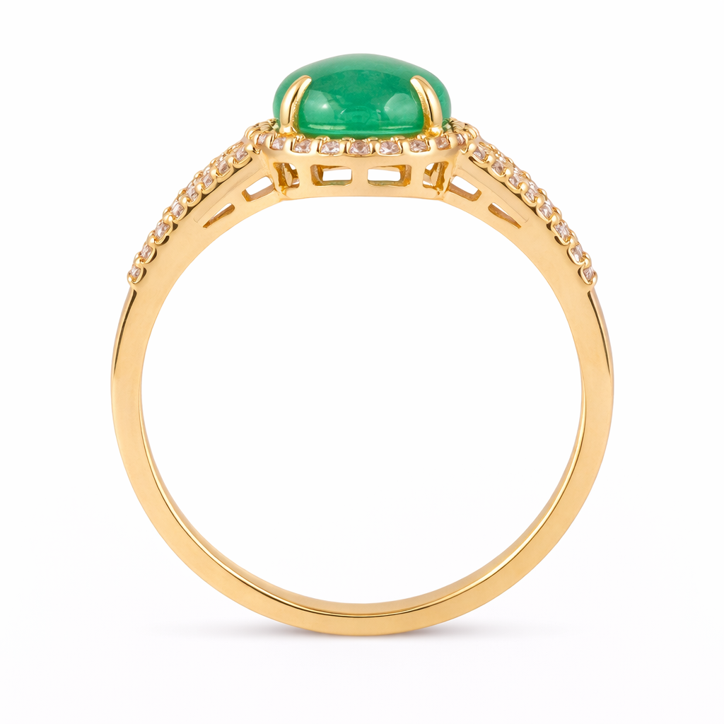 2.83 Ct Oval Emerald 9K Gold Ring