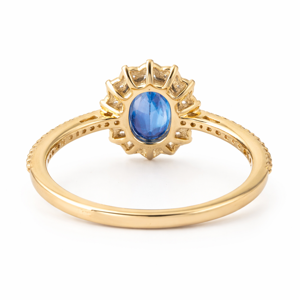 1.80 Ct Oval Sapphire 9K Gold Ring