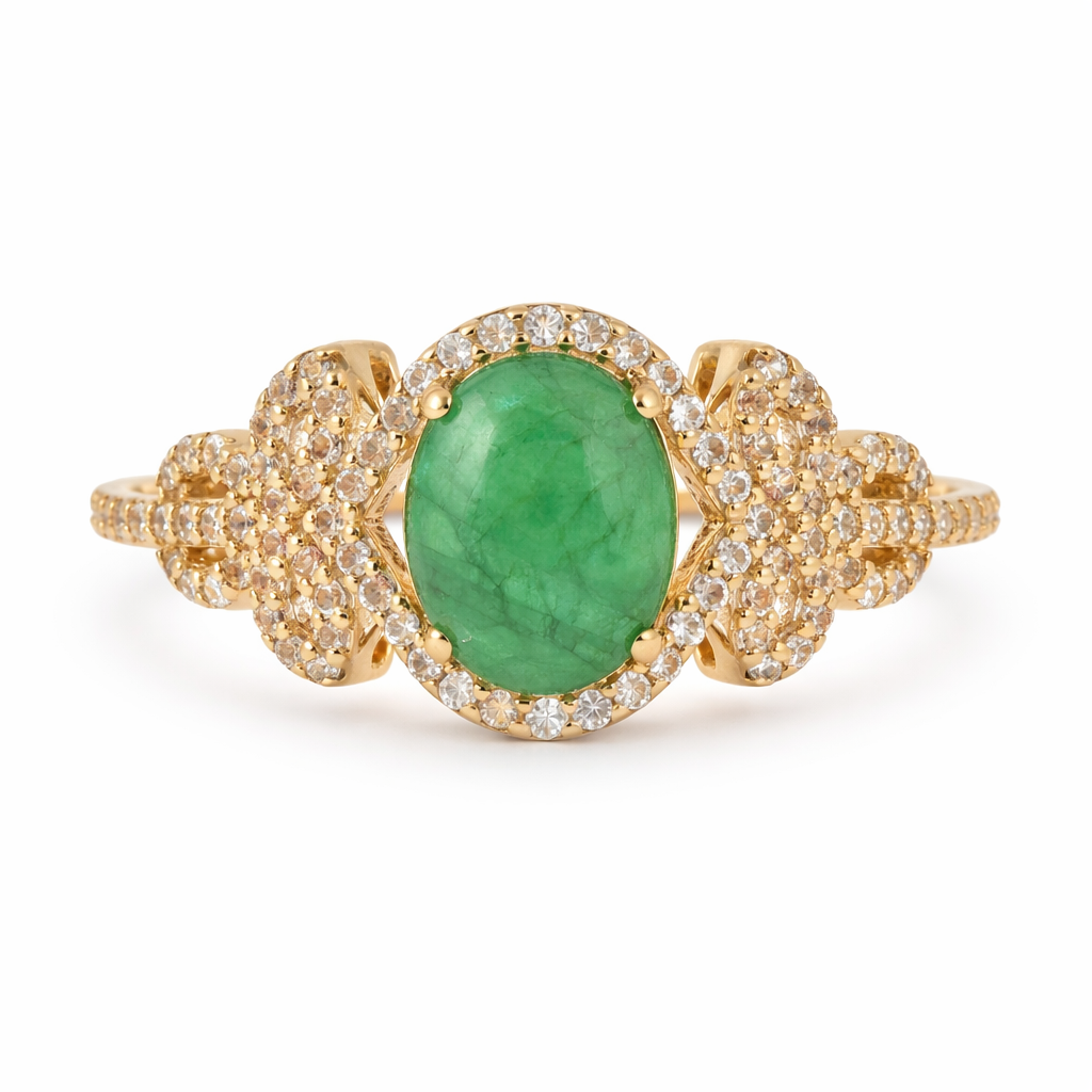 1.90 Ct Oval Emerald 9K Gold Ring