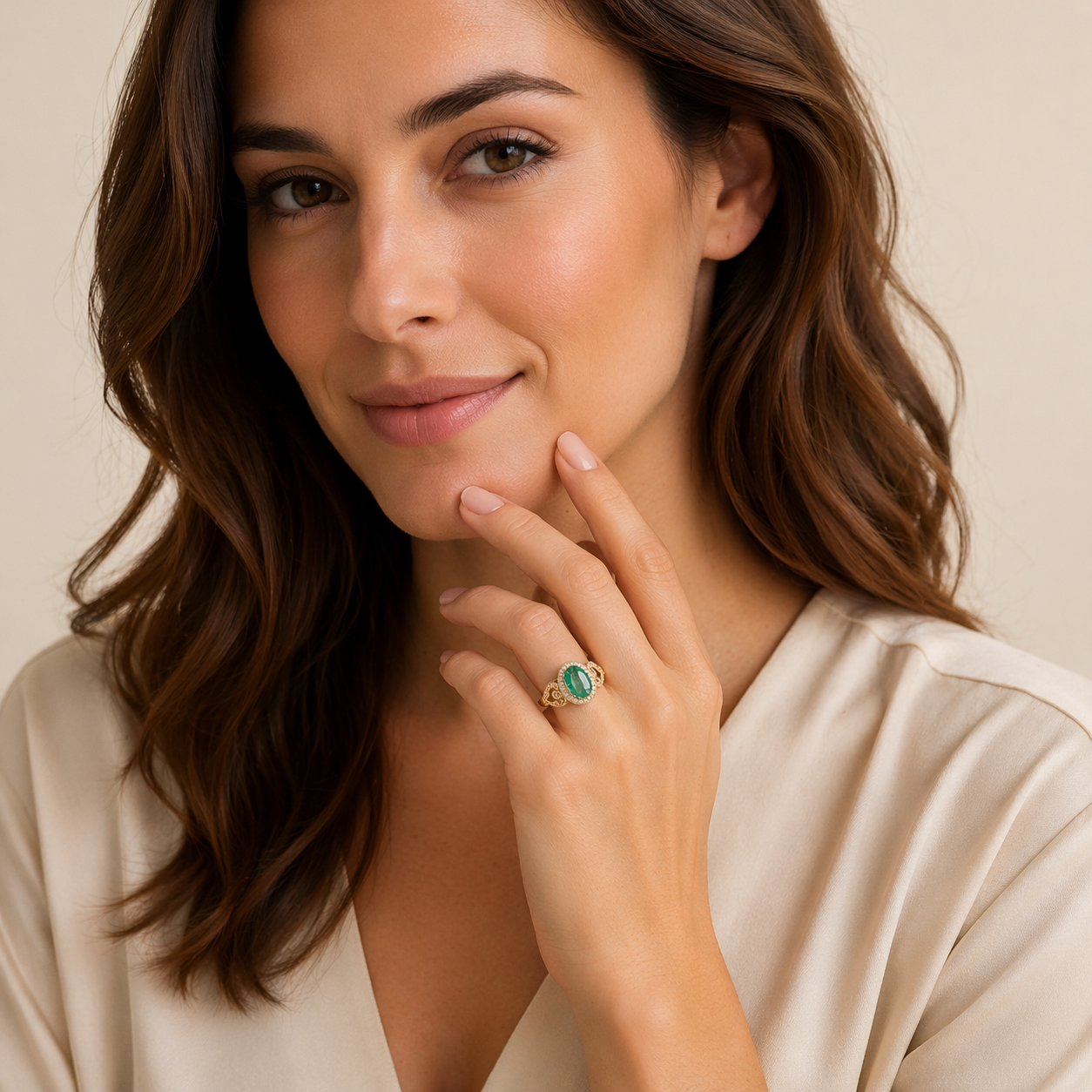 2.02 Ct Oval Emerald 9K Gold Ring