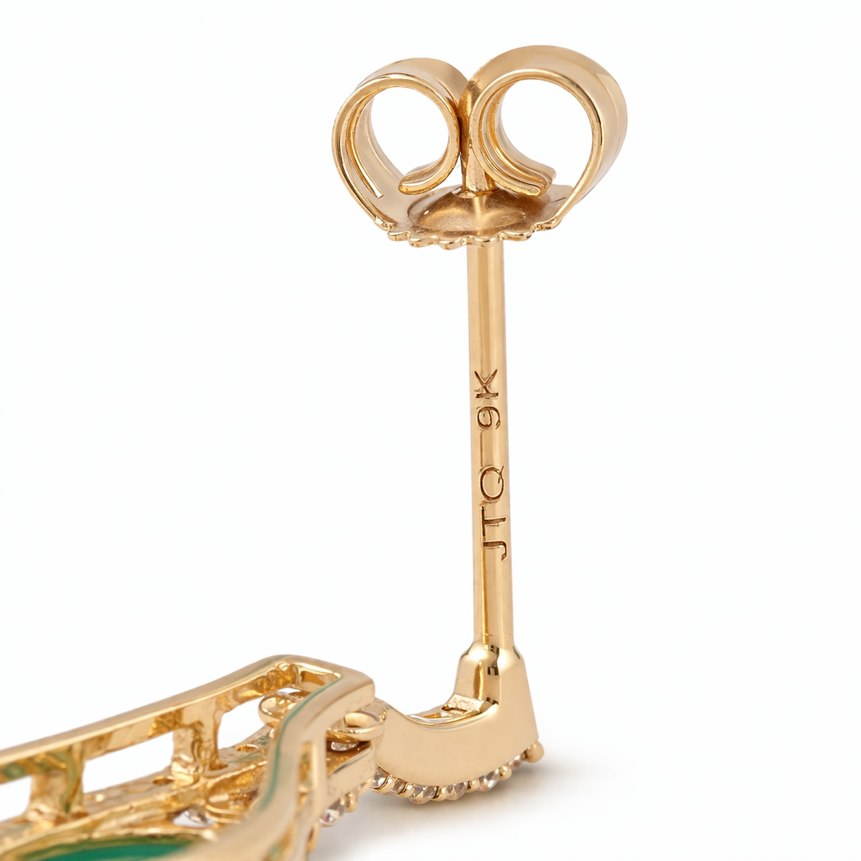 2.10 Ct Oval Emerald 9K Gold Earrings