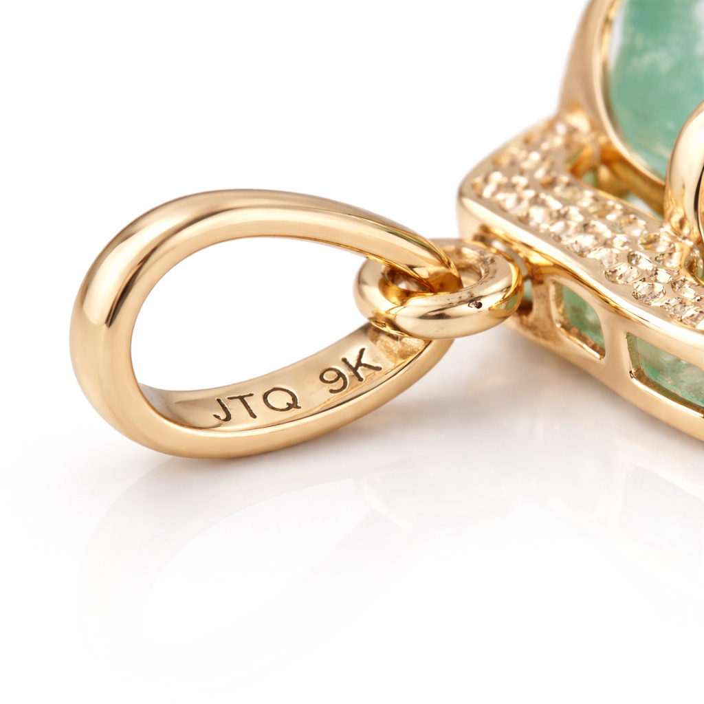 2.00 Ct Round Emerald 9K Gold Pendant
