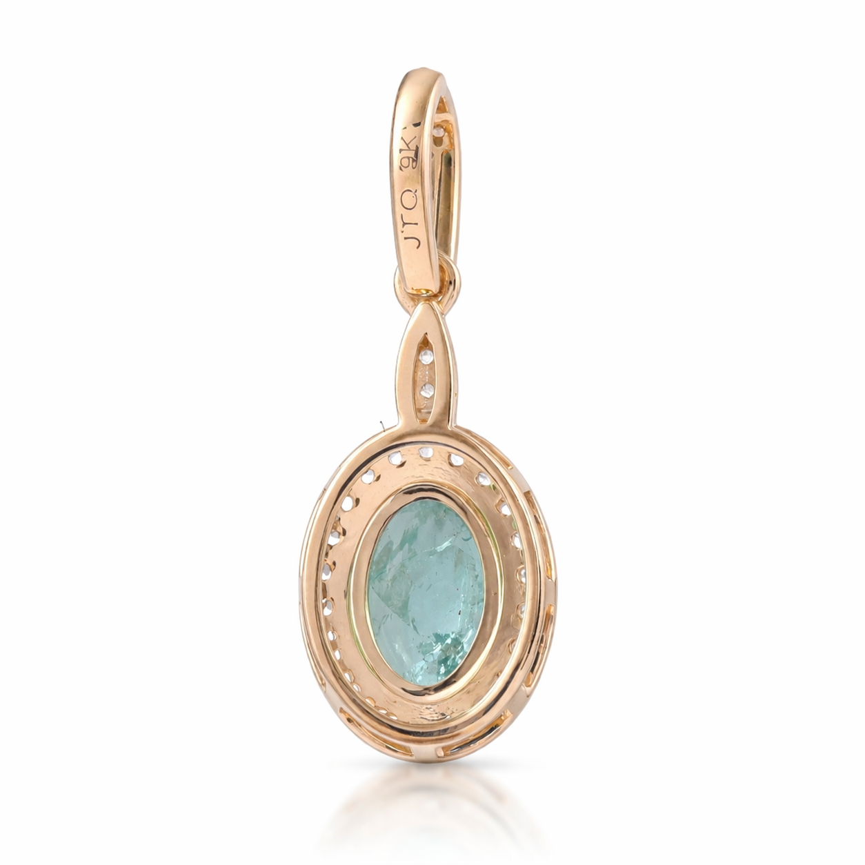 0.91 Ct Oval Emerald 9K Gold Pendant