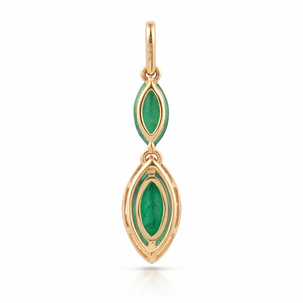 1.03 Ct Marquise Emerald 9K Gold Pendant