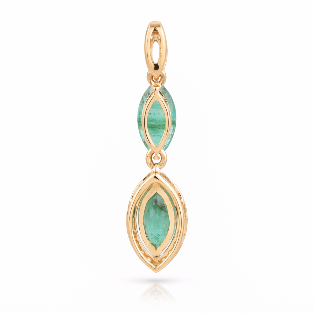 1.14 Ct Marquise Emerald 9K Gold Pendant