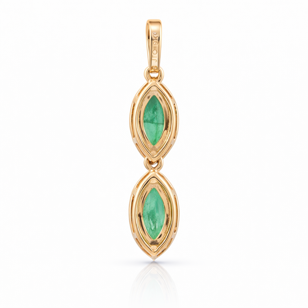 1.21 Ct Marquise Emerald 9K Gold Pendant