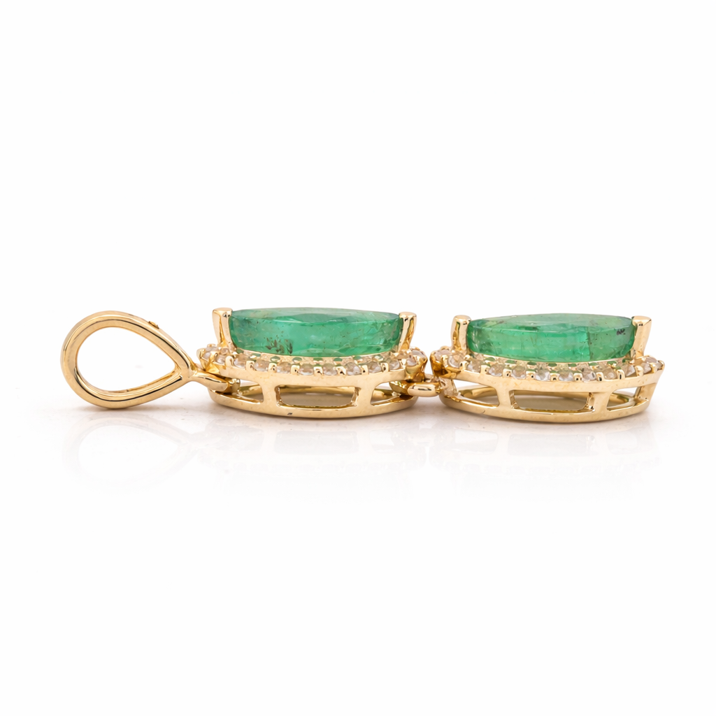1.21 Ct Marquise Emerald 9K Gold Pendant