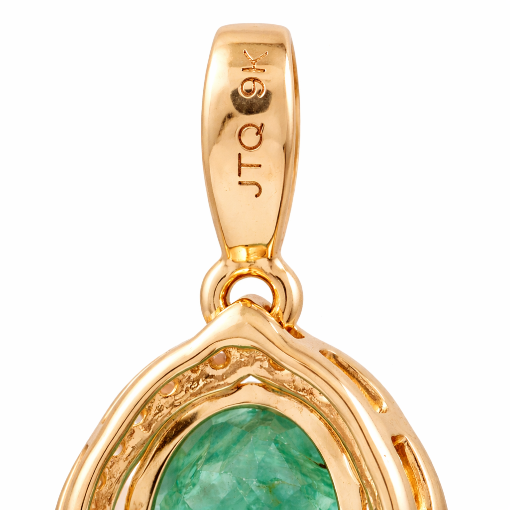 1.25 Ct Oval Emerald 9K Gold Pendant