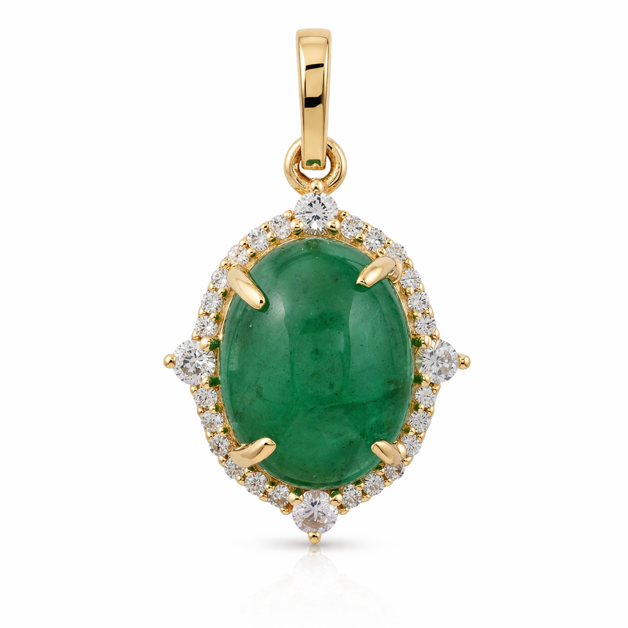 3.67 Ct Oval Emerald 9K Gold Pendant