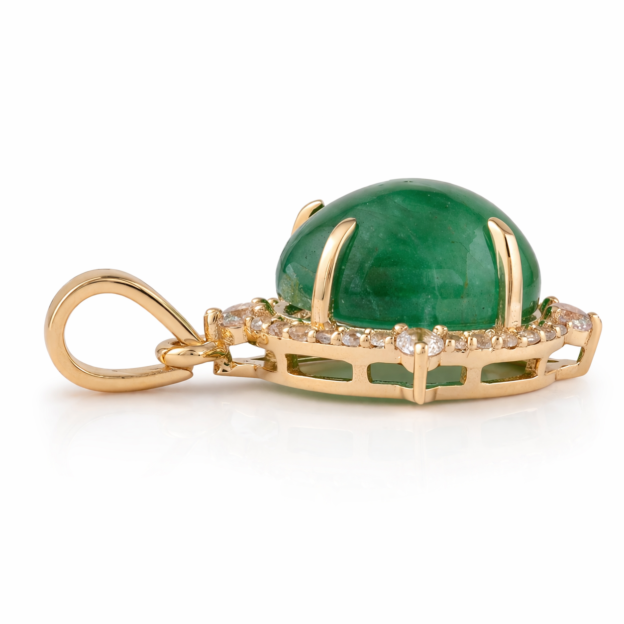 3.67 Ct Oval Emerald 9K Gold Pendant