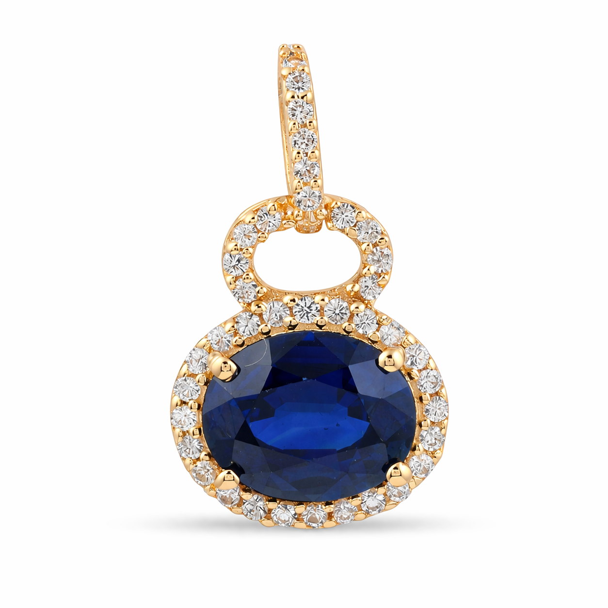 1.65 Ct Oval Sapphire 9K Gold Pendant