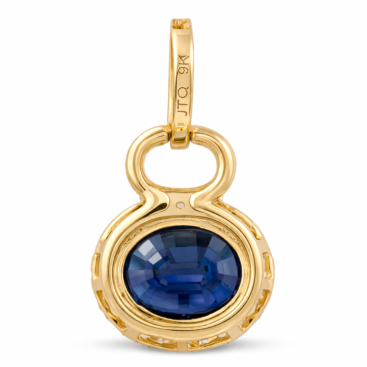 1.65 Ct Oval Sapphire 9K Gold Pendant
