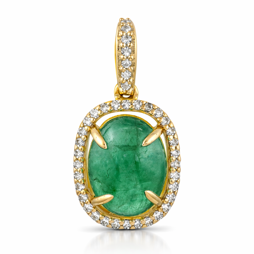 2.23 Ct Oval Emerald 9K Gold Pendant
