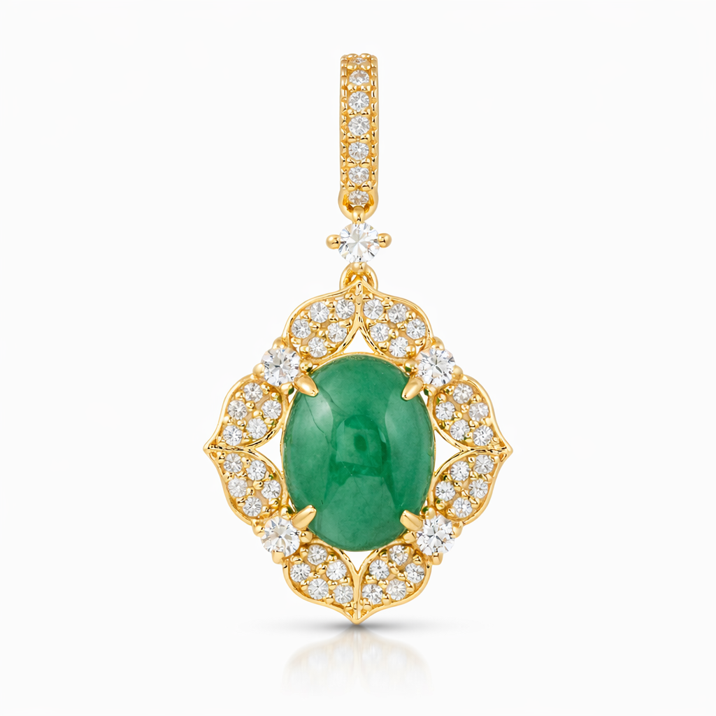 2.24 Ct Oval Emerald 9K Gold Pendant