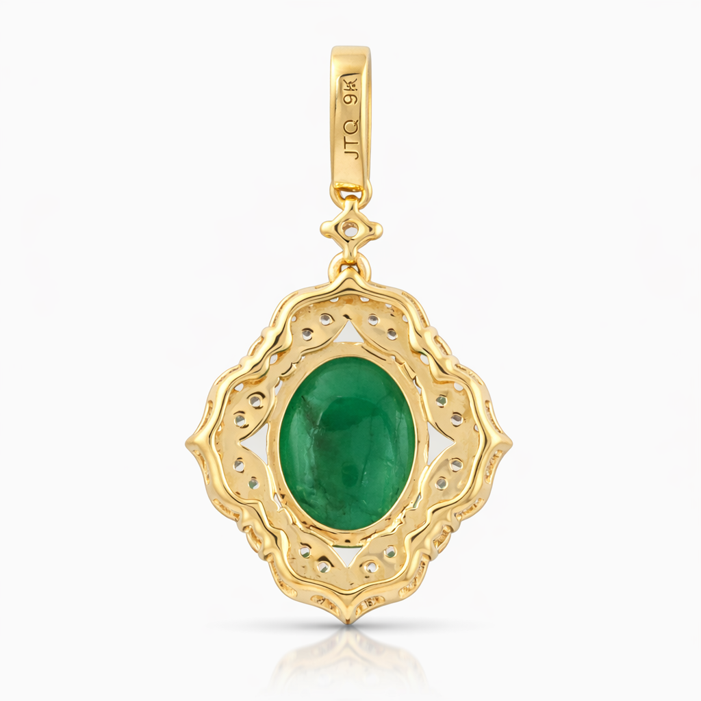 2.24 Ct Oval Emerald 9K Gold Pendant