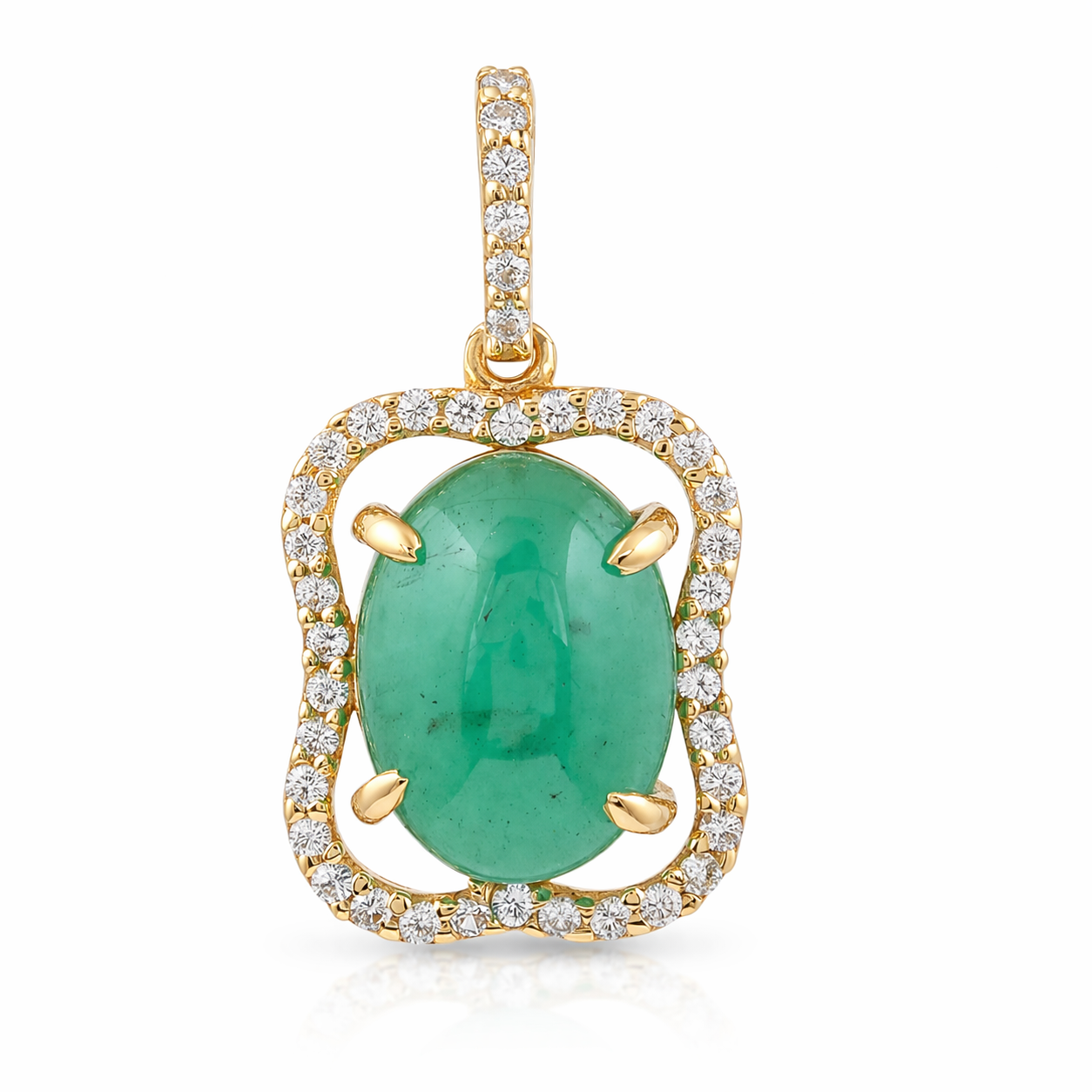 2.44 Ct Oval Emerald 9K Gold Pendant