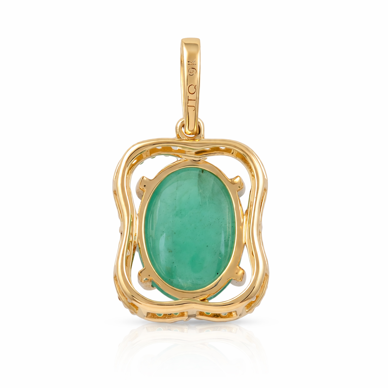 2.44 Ct Oval Emerald 9K Gold Pendant