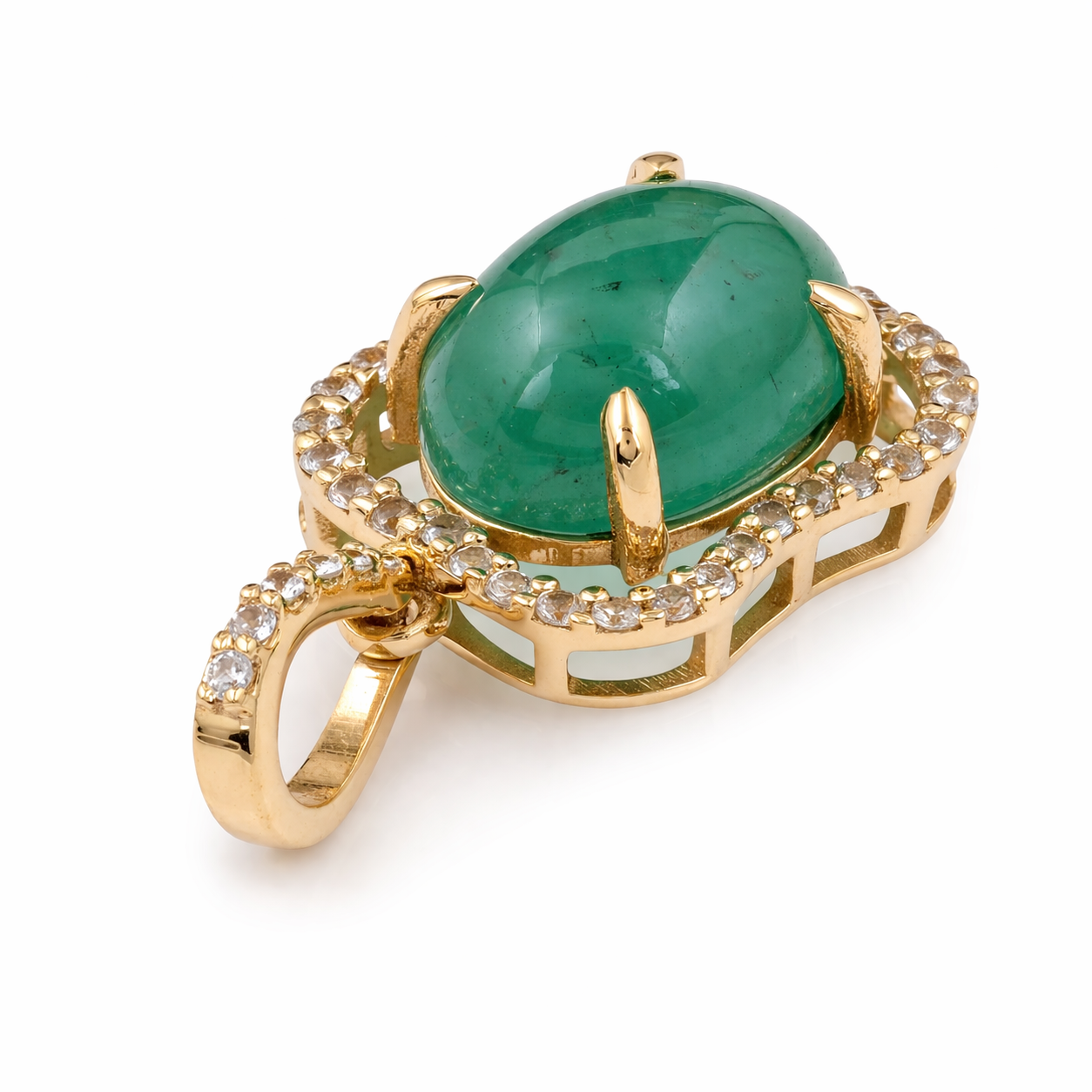 2.44 Ct Oval Emerald 9K Gold Pendant