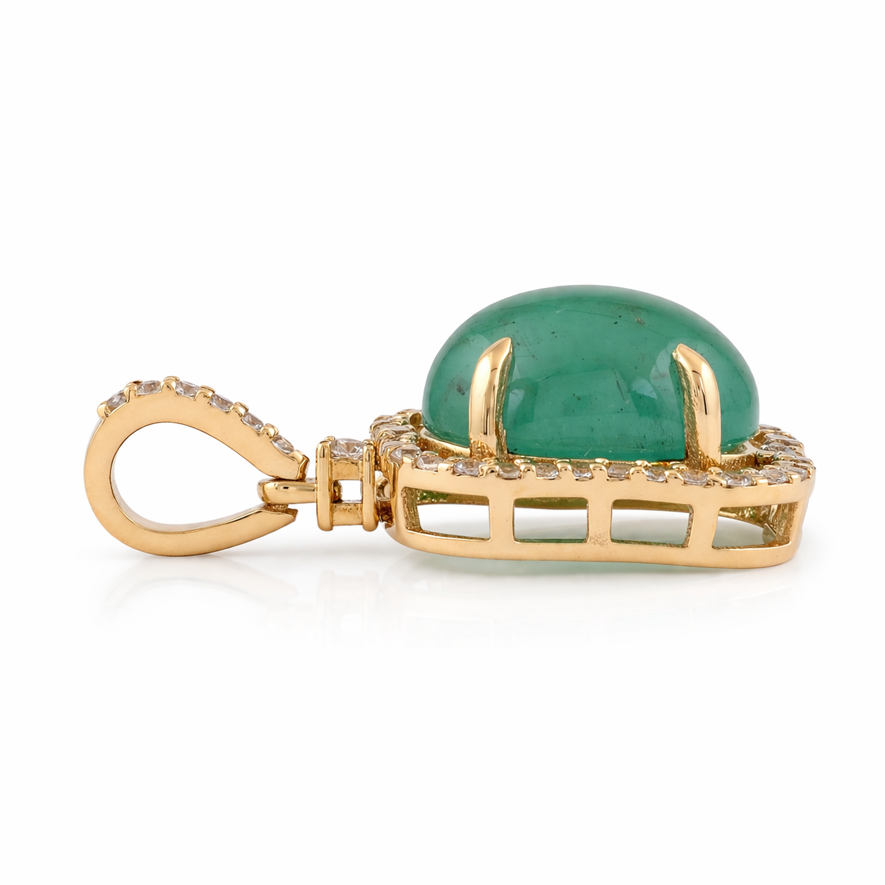 2.44 Ct Oval Emerald 9K Gold Pendant