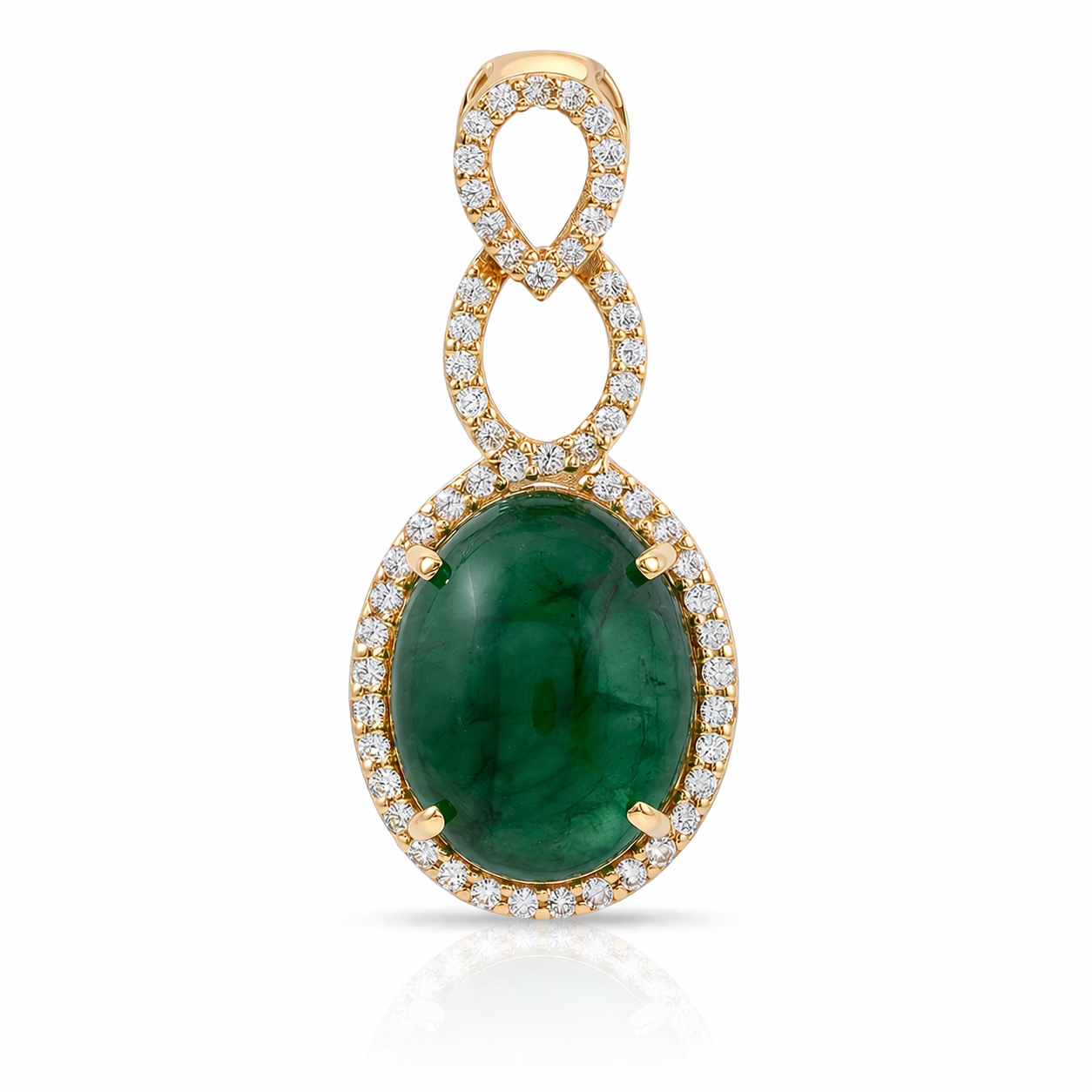 3.75 Ct Oval Emerald 9K Gold Pendant