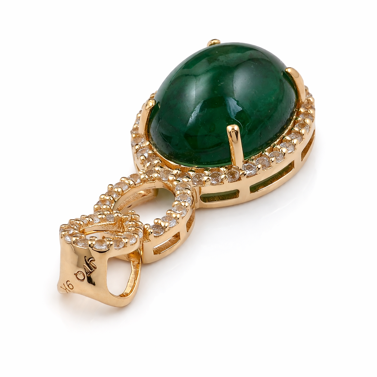 3.75 Ct Oval Emerald 9K Gold Pendant