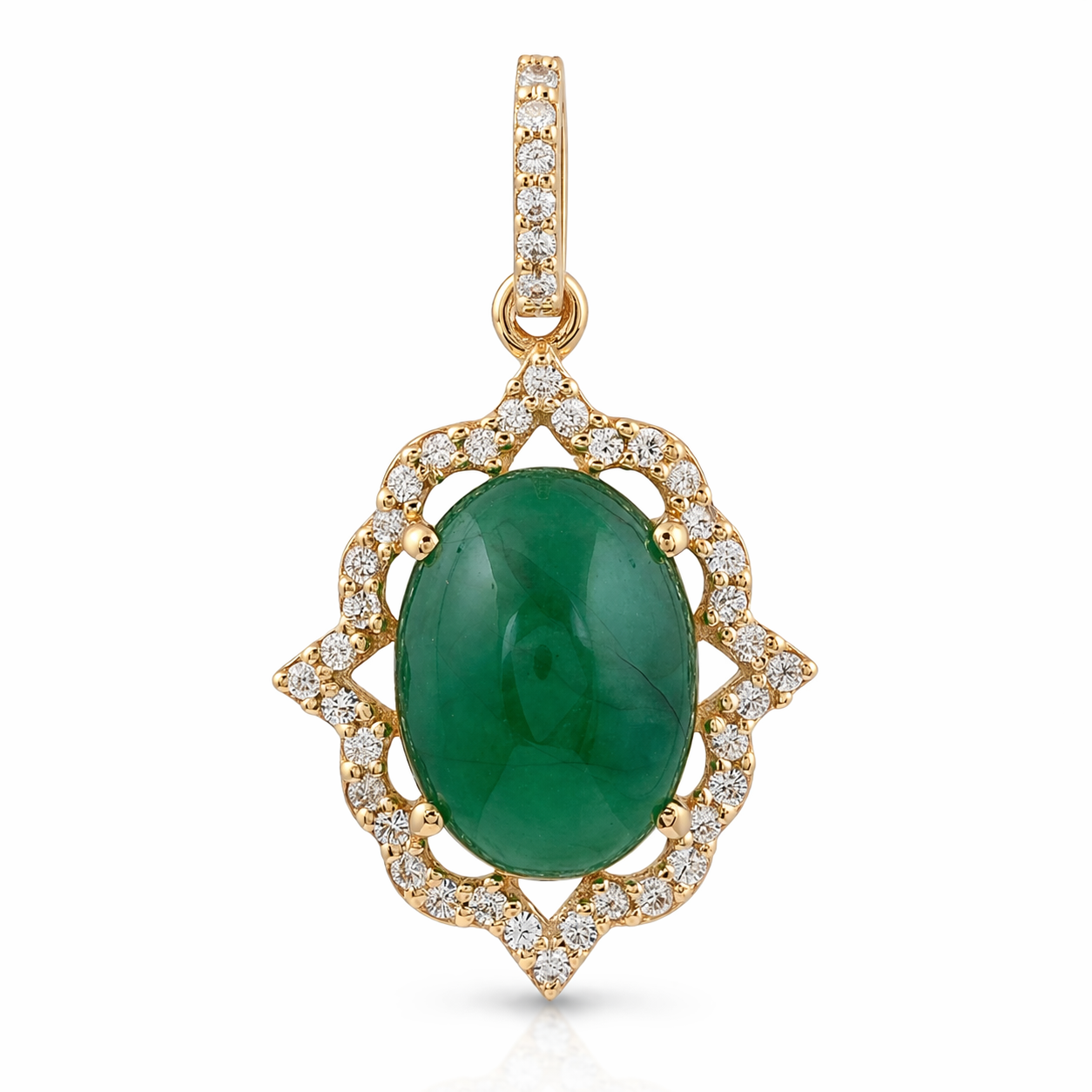 2.76 Ct Oval Emerald 9K Gold Pendant