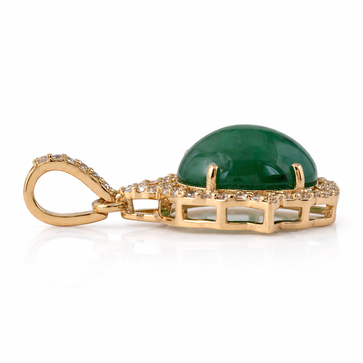 2.76 Ct Oval Emerald 9K Gold Pendant