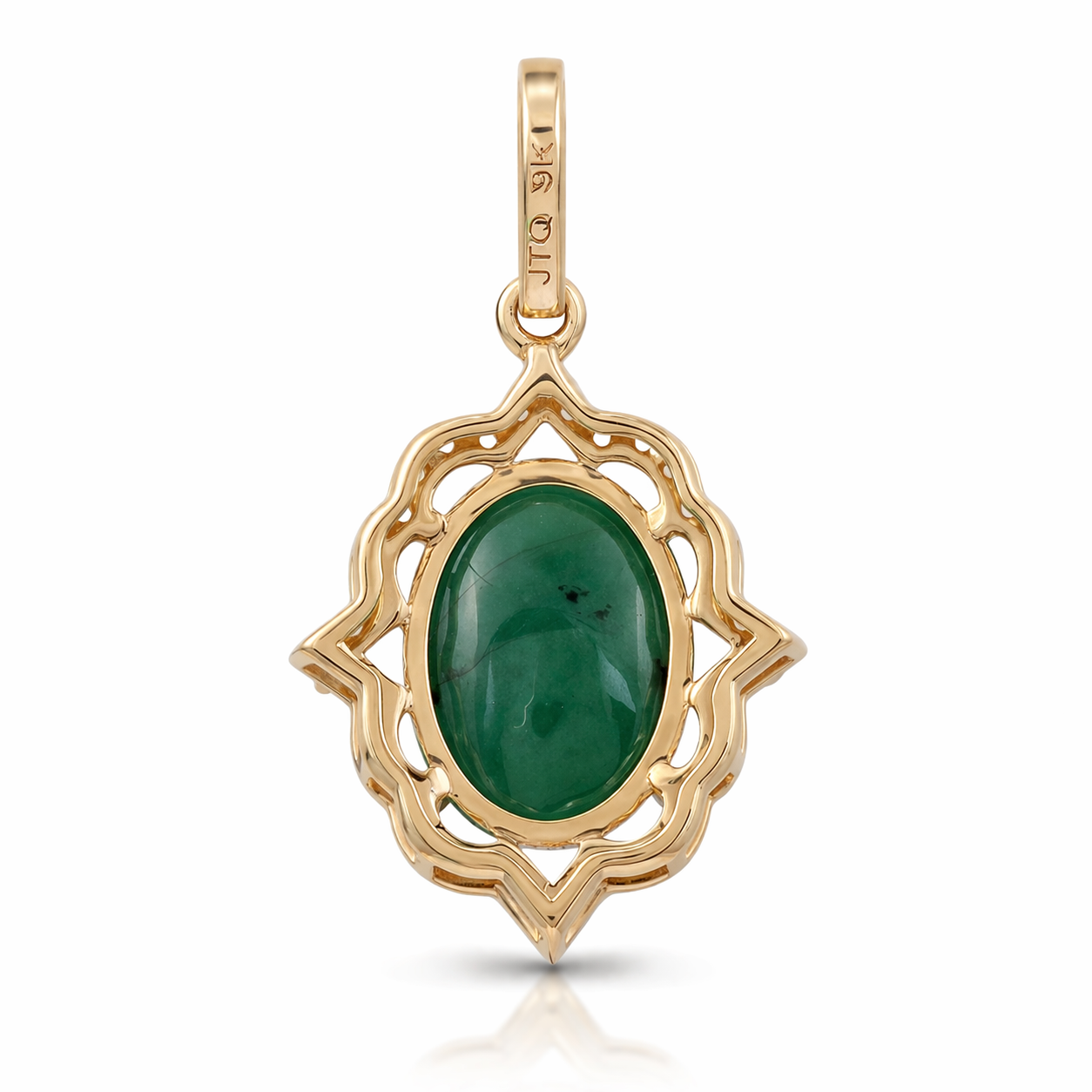 2.76 Ct Oval Emerald 9K Gold Pendant