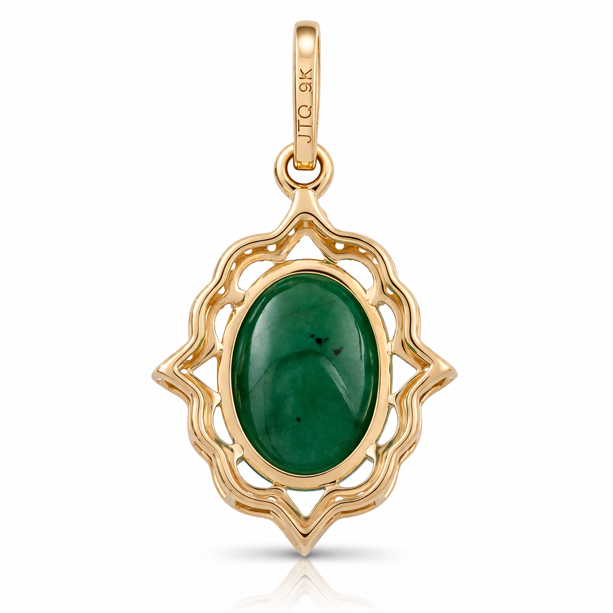 2.95 Ct Oval Emerald 9K Gold Pendant