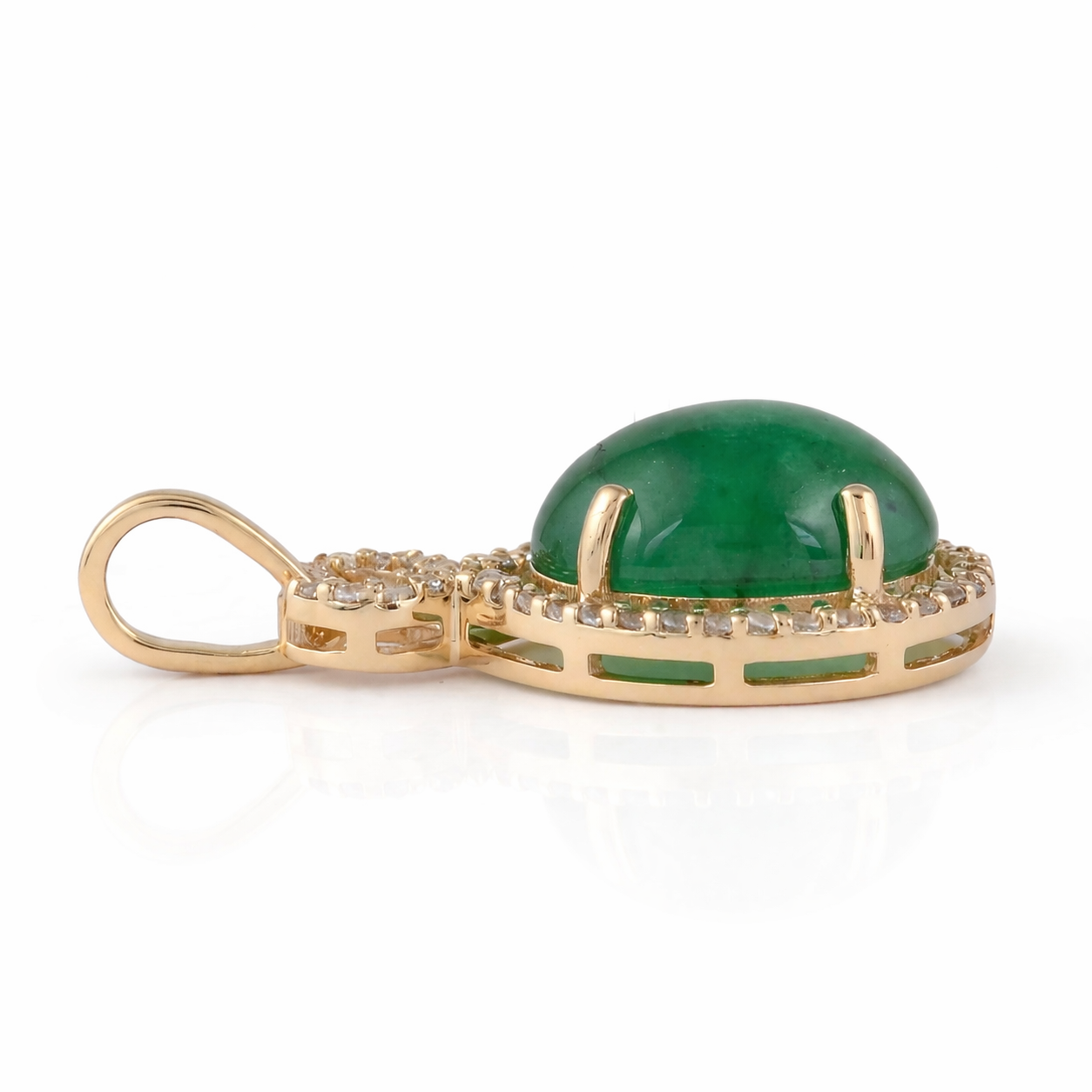 2.95 Ct Oval Emerald 9K Gold Pendant