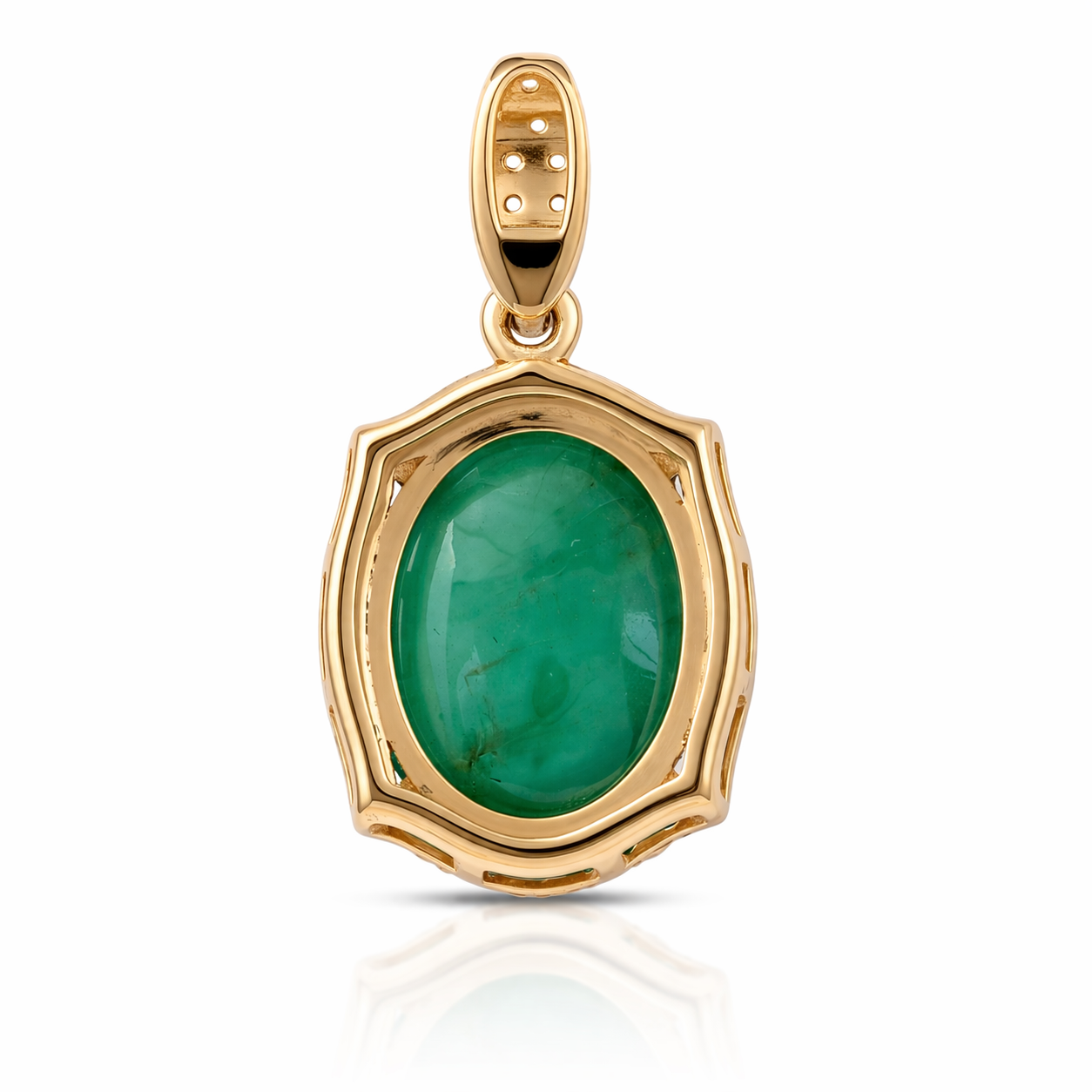 3.32 Ct Oval Emerald 9K Gold Pendant