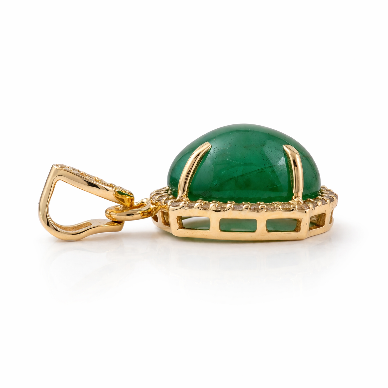 3.32 Ct Oval Emerald 9K Gold Pendant
