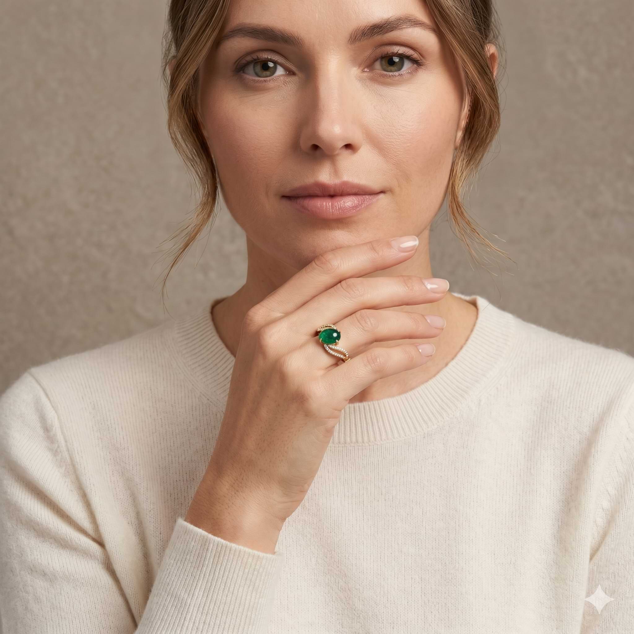 2.32 Ct Oval Emerald 9K Gold Ring