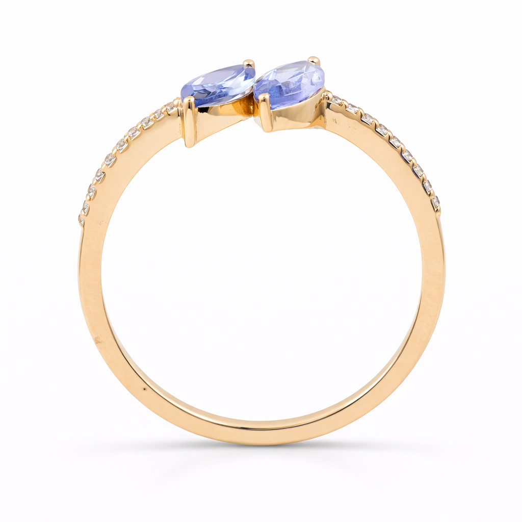 0.93 Ct Marquise Tanzanite 9K Gold Ring