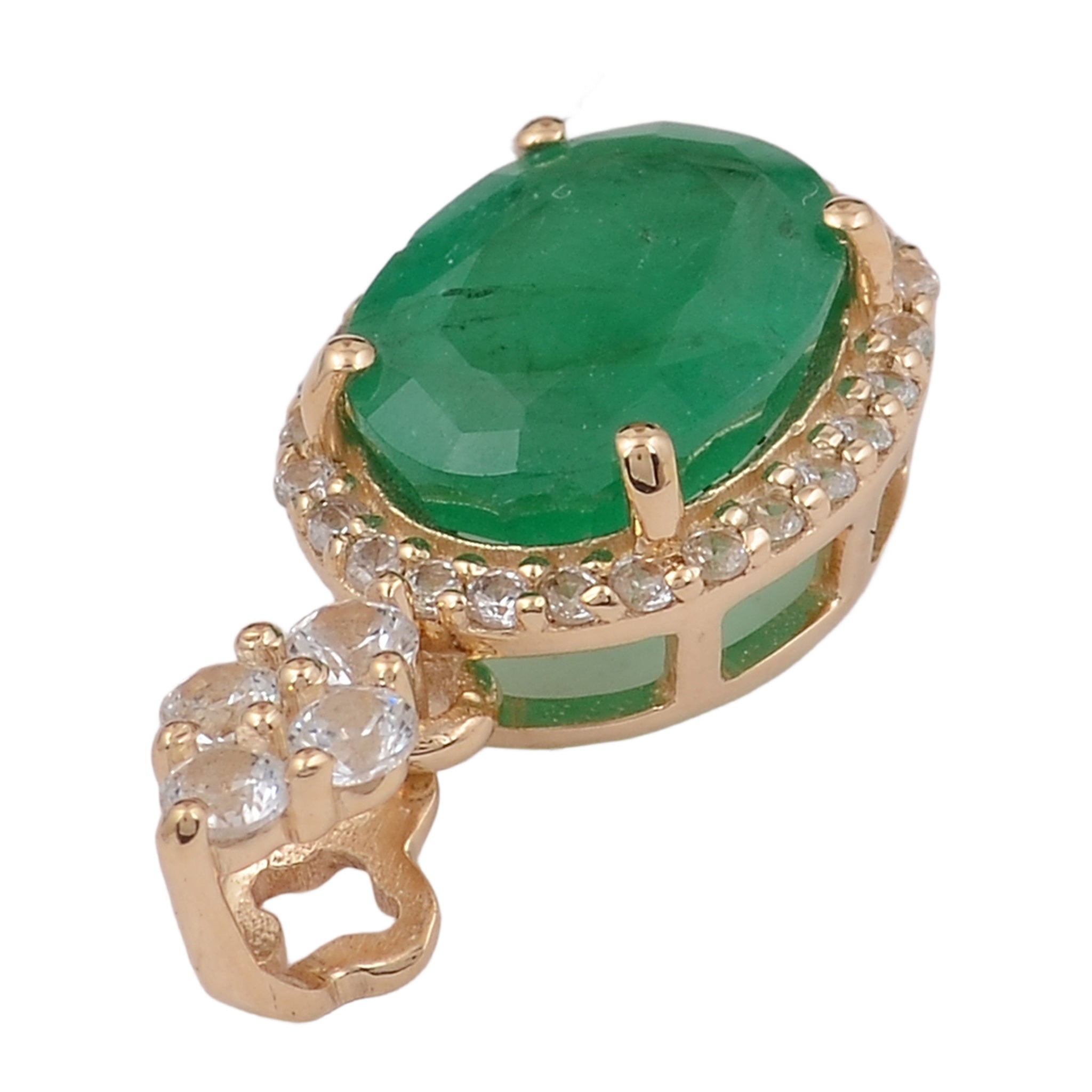 1.65 Ct Oval Emerald 9K Gold Pendant