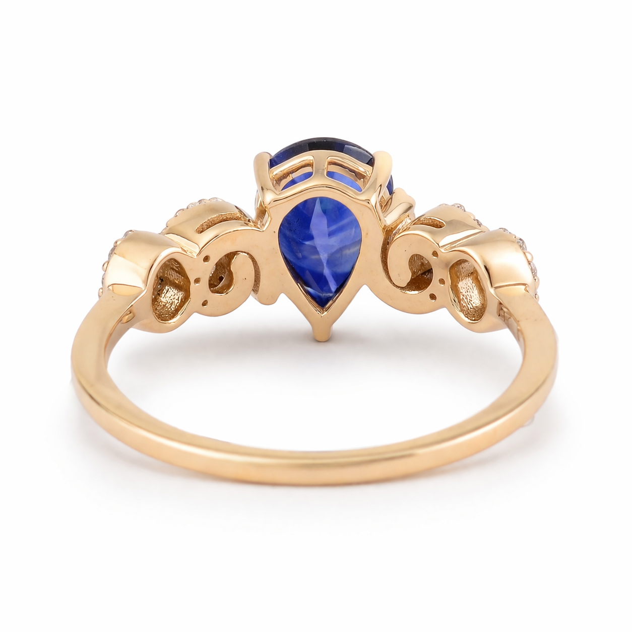 1.32 Ct Pear Sapphire 9K Gold Ring