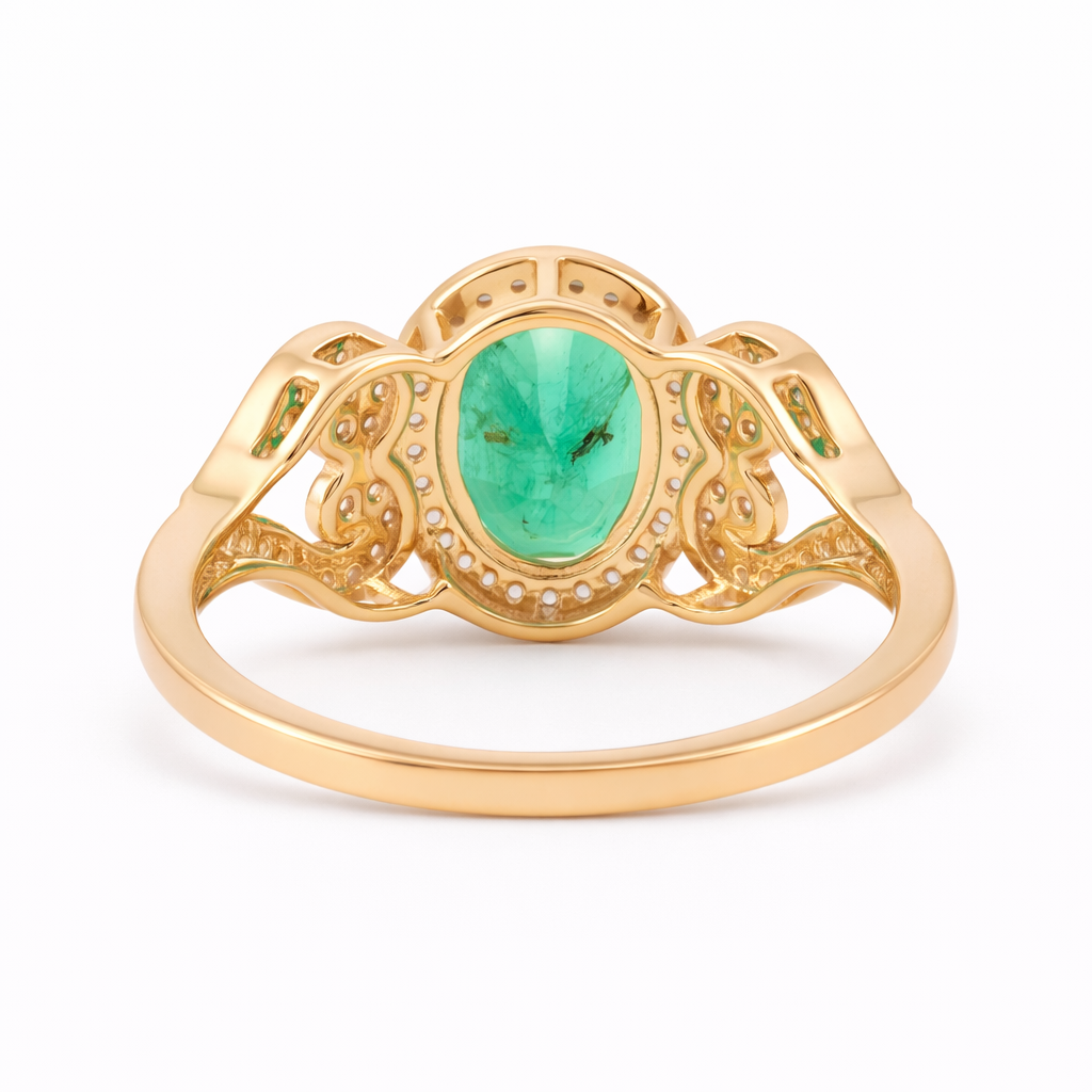 2.02 Ct Oval Emerald 9K Gold Ring