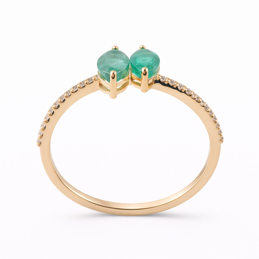 1.08 Ct Marquise Emerald 9K Gold Ring