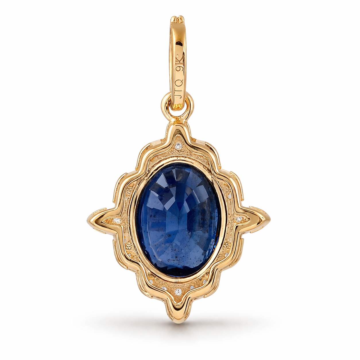 2.48 Ct Oval Sapphire 9K Gold Pendant