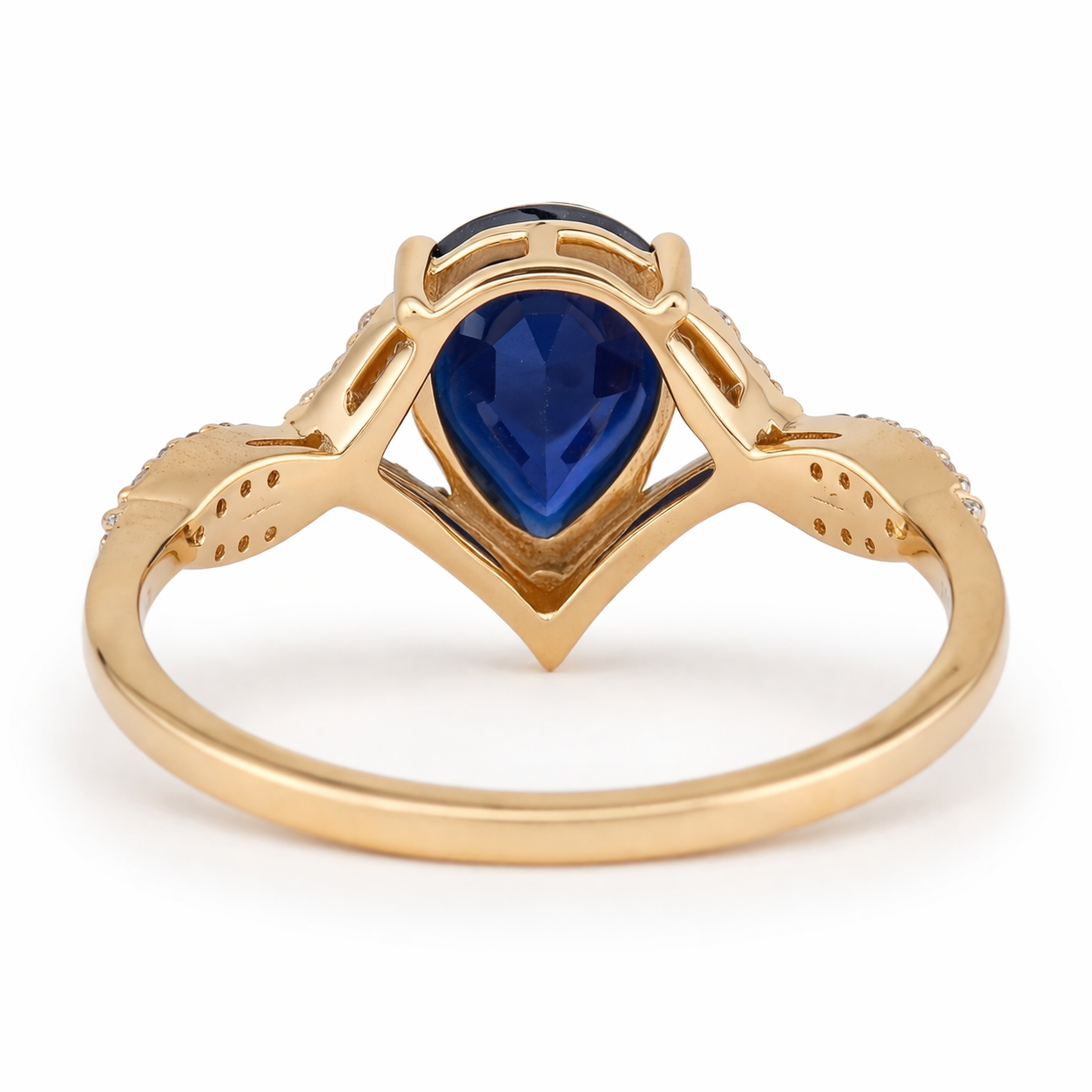 1.36 Ct Pear Sapphire 9K Gold Ring