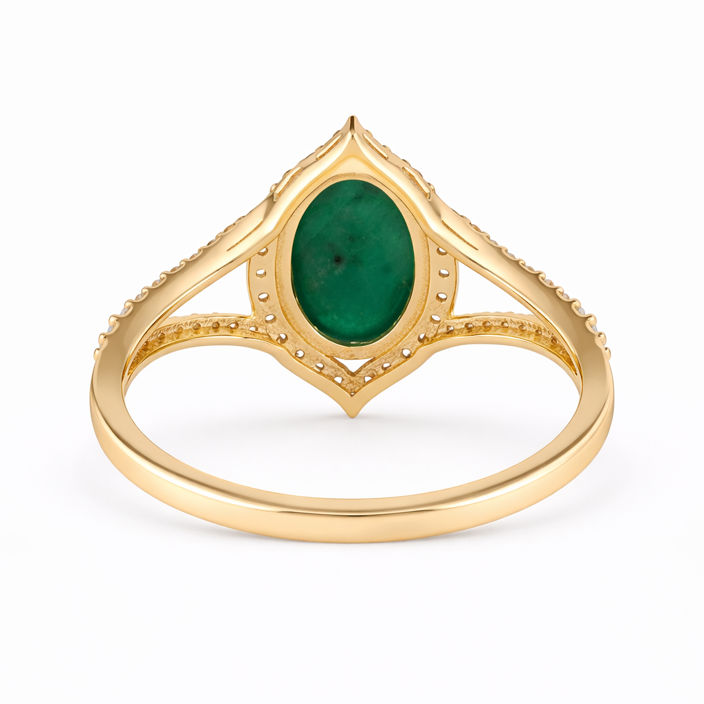 2.23 Ct Oval Emerald 9K Gold Ring