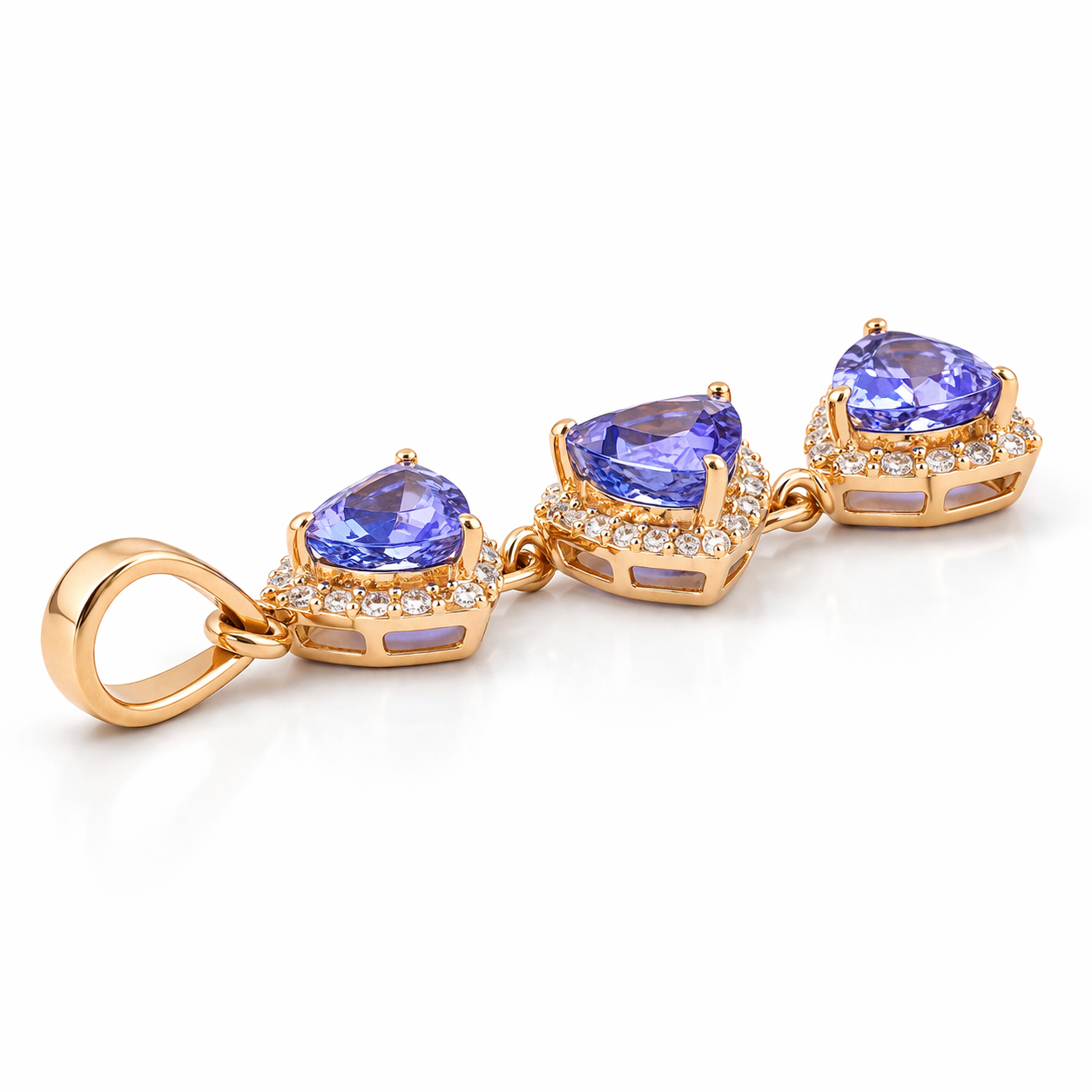1.59 Ct Trillion Tanzanite 9K Gold Pendant