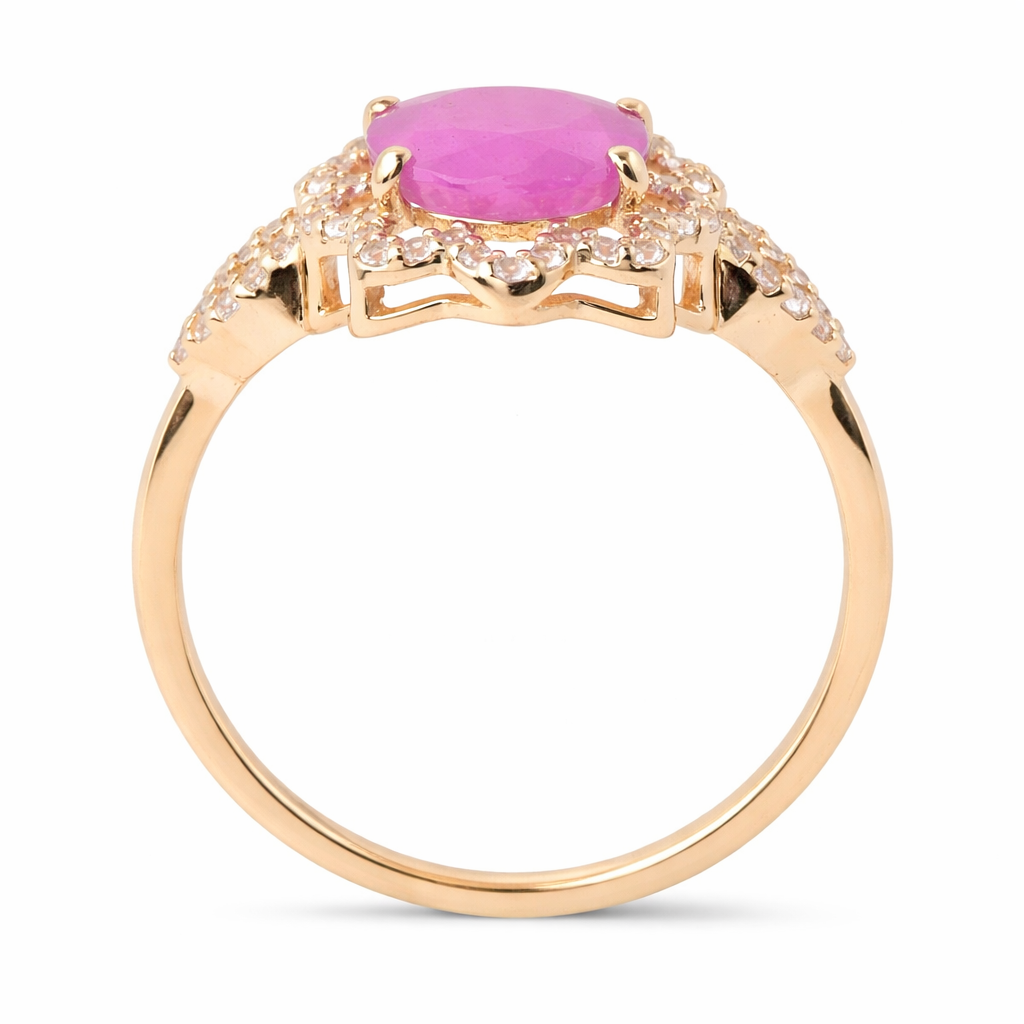 2.58 Ct Oval Ruby 9K Gold Ring
